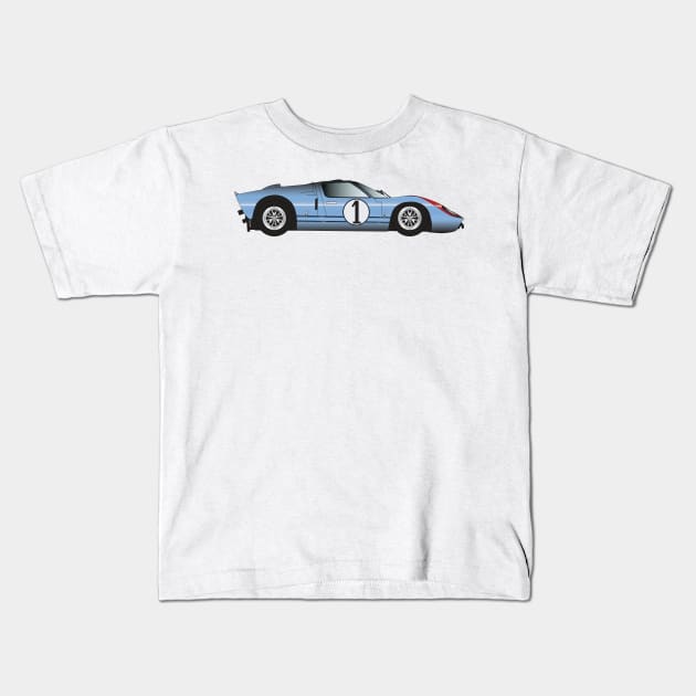 Ford GT40 Kids T-Shirt by kindacoolbutnotreally